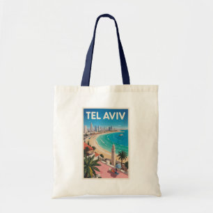 Tel Aviv Israel Illustration Travel Art Vintage Tote Bag