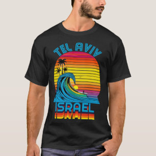 Tel Aviv Israel Retro Throwback Surf & Beach Souve T-Shirt