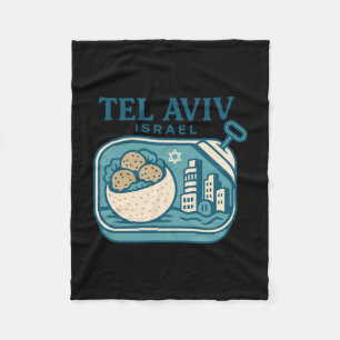 Tel Aviv Israel Souvenir Israeli Food And Travel D Fleece Blanket