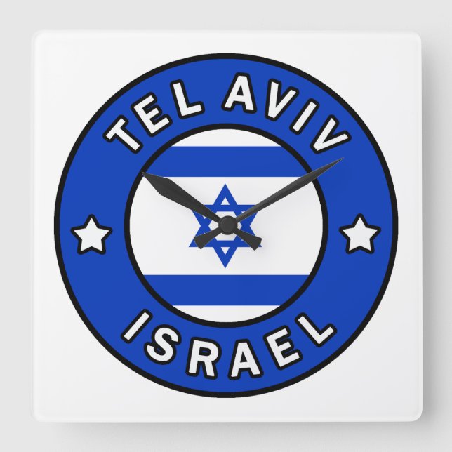Tel Aviv Israel Square Wall Clock (Front)