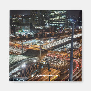 Tel-Aviv Train Station at Night Israel Magnet