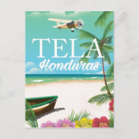 Tela Honduras vintage travel poster