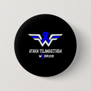 Telangiectasia Awareness Warrior Support Blue Ribb 6 Cm Round Badge