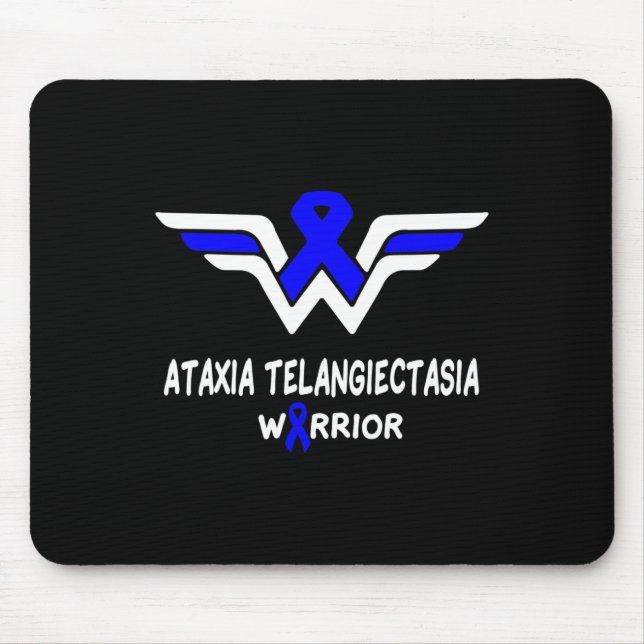 Telangiectasia Awareness Warrior Support Blue Ribb Mouse Mat (Front)