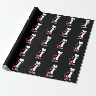 Tele-bone Funny Bone Telephone Pun Dark BG Wrapping Paper