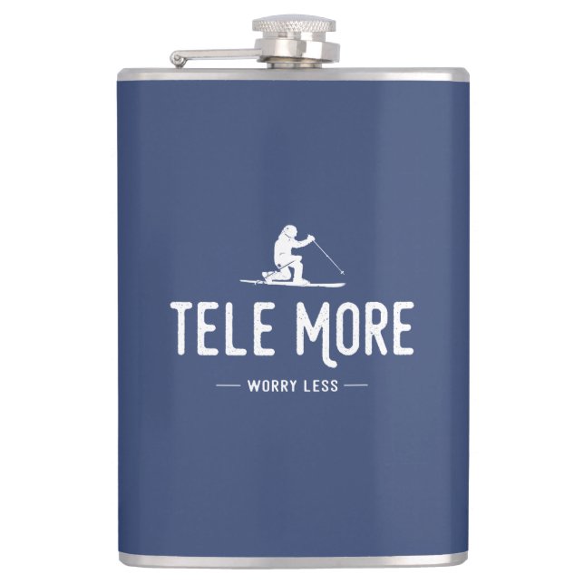 Tele More Worry Less Hip Flask (Front)