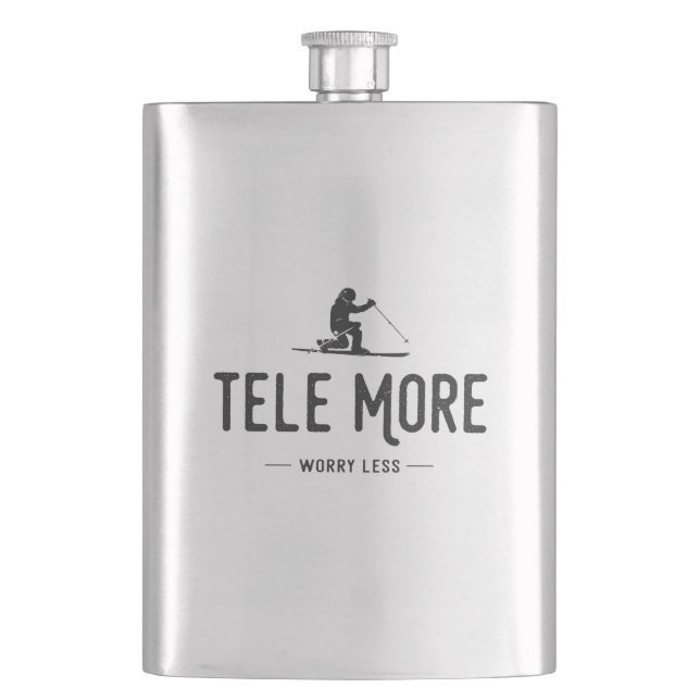 Tele More Worry Less Hip Flask (Front)