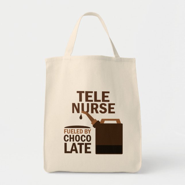 Tele Nurse (Funny) Chocolate Tote Bag (Front)