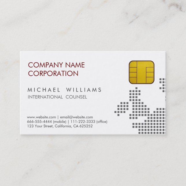TELECOMMUNICATIONS CHIP SIM GSM MOBILE PHONE BUSINESS CARD (Front)