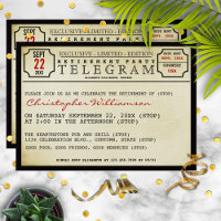 Telegram Style Retirement Party Invitation