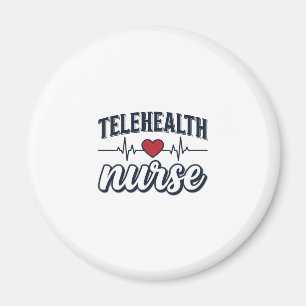 Telehealth Nurse Heartbeat Vintage Shirt Design_1 Magnet