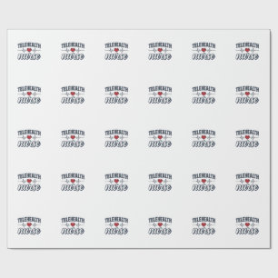 Telehealth Nurse Heartbeat Vintage Shirt Design_1 Wrapping Paper