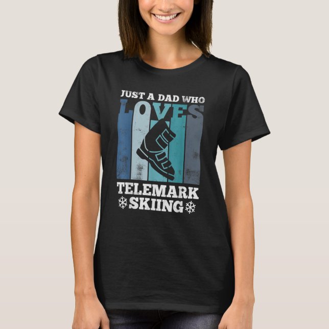 Telemark Dad Touring Ski Boot Retro T-Shirt (Front)
