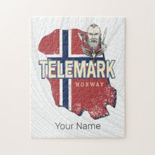 Telemark Norway Province Map Vintage Souvenir Jigsaw Puzzle