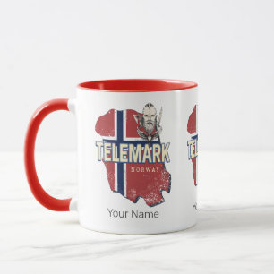 Telemark Norway Province Map Vintage Souvenir Mug