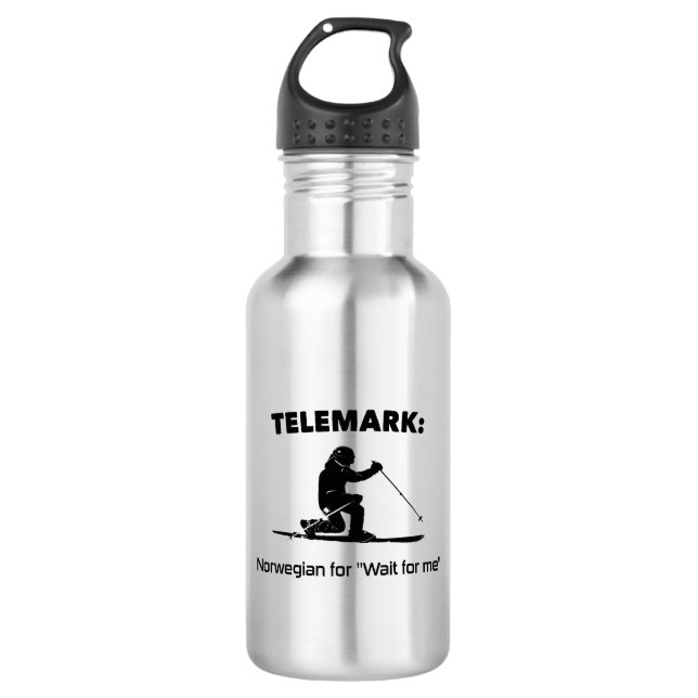 Telemark: Norwegian For "Wait For Me" 532 Ml Water Bottle (Front)