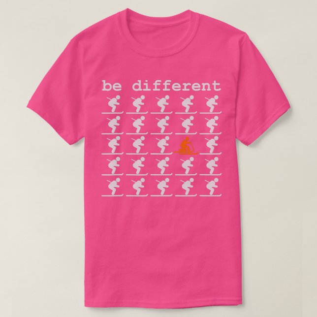 Telemark Ski Be Different Free Heel T-Shirt (Design Front)