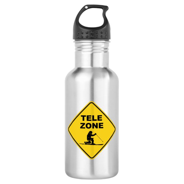 Telemark Ski Zone Sign 532 Ml Water Bottle (Front)