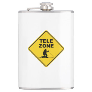 Telemark Ski Zone Sign Hip Flask