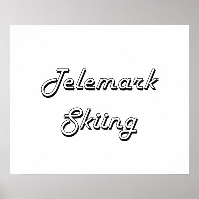 Telemark Skiing Classic Retro Design Poster (Front)