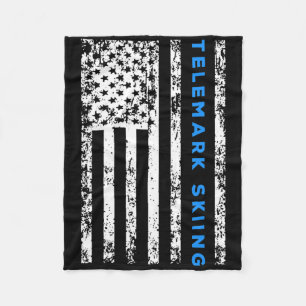 Telemark Skiing Fleece Blanket