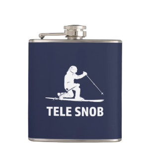 Telemark Skiing Snob Hip Flask