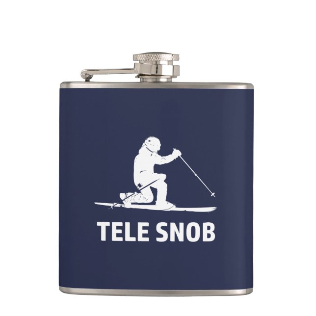 Telemark Skiing Snob Hip Flask (Front)