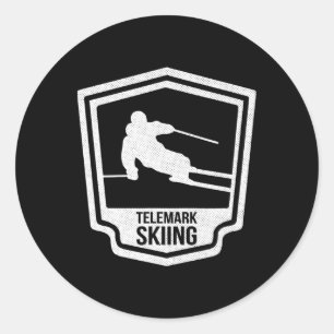 Telemark Skiing Telemarking Norway Skier Ckcountry Classic Round Sticker