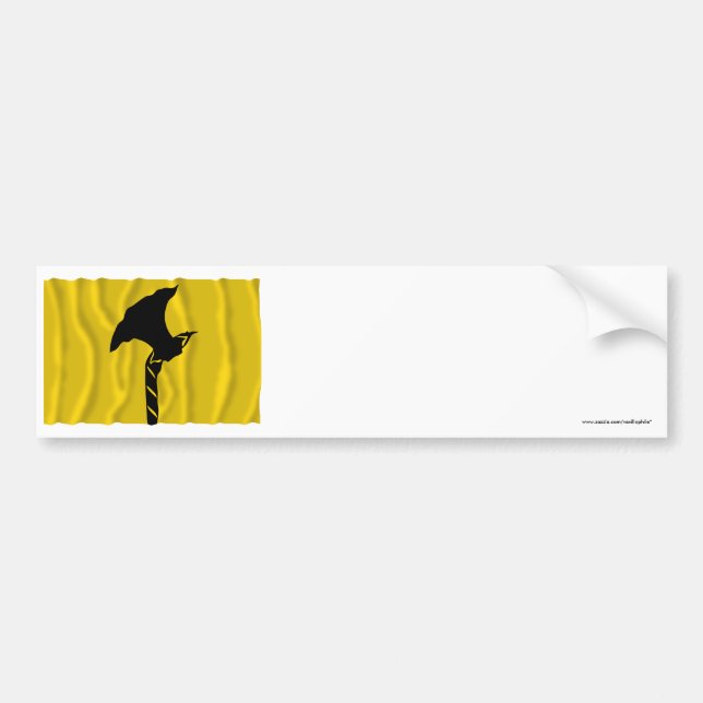 Telemark waving flag bumper sticker (Front)