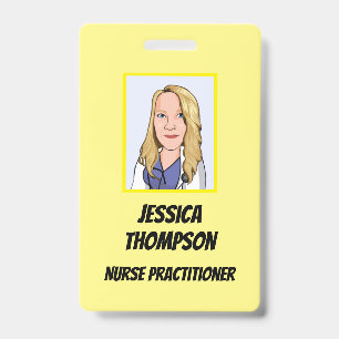 Telemedicine Nurse Practitioner Yellow ID Badge