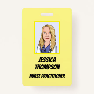 Telemedicine Nurse Practitioner Yellow ID Badge