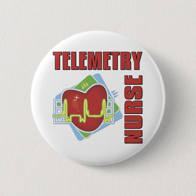 Telemetry Nurse 6 Cm Round Badge (Front)