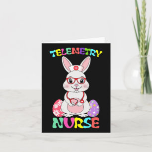 Telemetry Nurse Bunny Easter Day Stethoscope Gles  Card