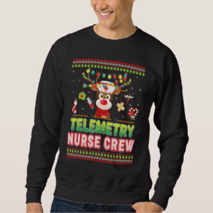 Telemetry Nurse Crew Cute Reindeer Christmas Sweat Sweatshirt