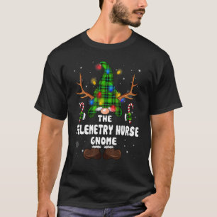 Telemetry Nurse Gnome Reindeer Christmas Lights Pa T-Shirt