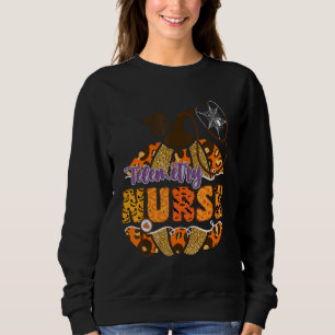 Telemetry Nurse Halloween Pumpkin Leopard Sweatshirt