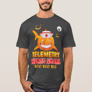 Telemetry Nurse Shark Boo Pumpkin Halloween Witch T-Shirt