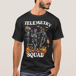 Telemetry Nurse Squad Medical Nursing Skeleton Dan T-Shirt
