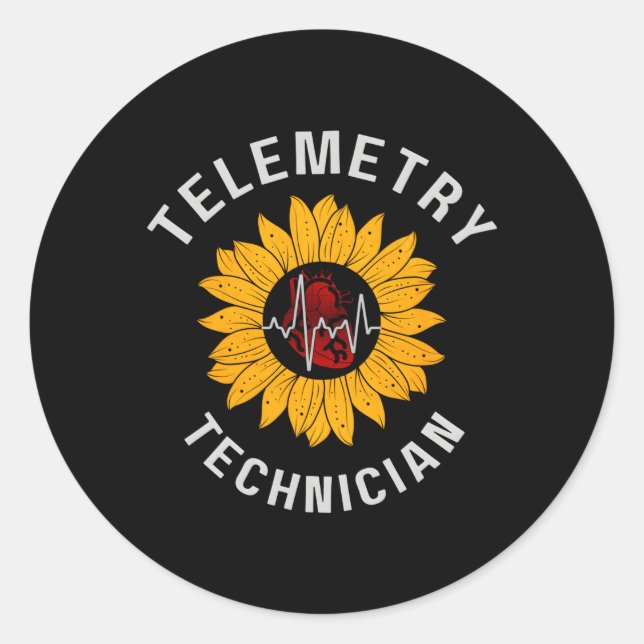 Telemetry Technician Cardiovascular Technologist C Classic Round Sticker (Front)