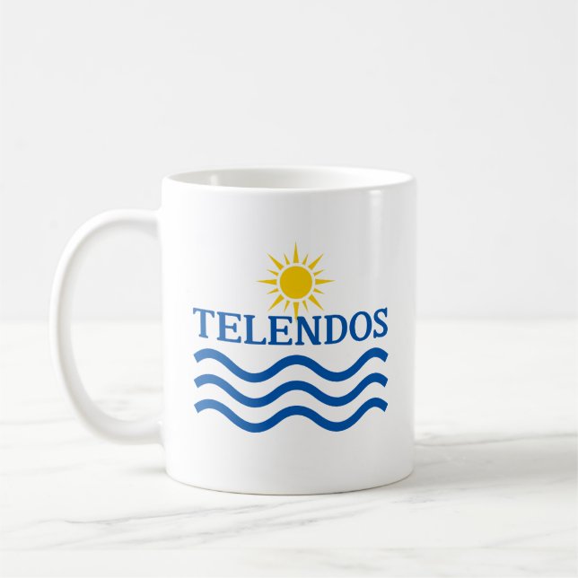 TELENDOS Greece, Sun Waves Coffee Mug (Left)
