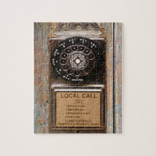 Telephone antique rotary pay phone rugged jigsaw puzzle