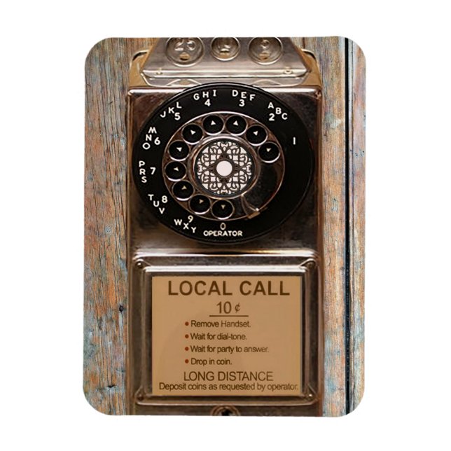 Telephone antique rotary pay phone rugged magnet (Vertical)