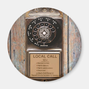 Telephone antique rotary pay phone rugged magnet