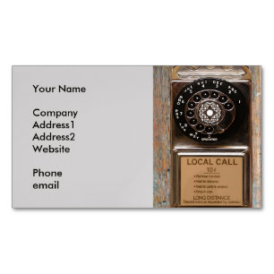 Telephone antique rotary pay phone rugged 	Magnetic business card