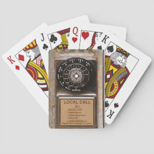 Telephone antique rotary pay phone rugged playing cards