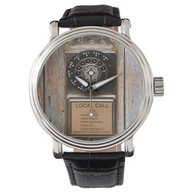 Telephone antique rotary pay phone rugged watch (Front)