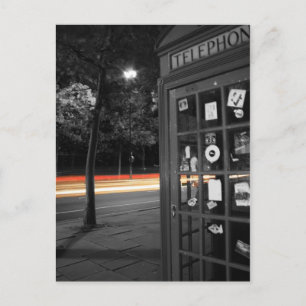 Telephone box and trail of lights Post card