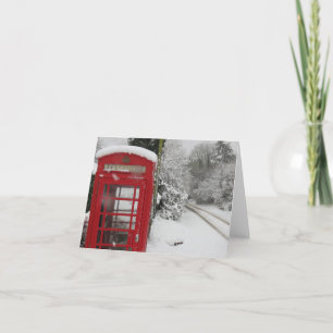 Telephone Box in snow blank Note Card