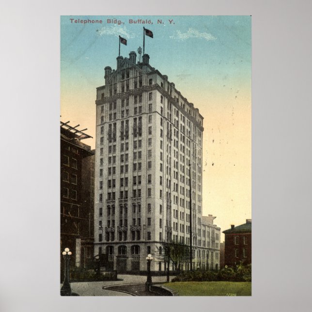 Telephone Building, Buffalo NY 1915 Vintage Poster (Front)