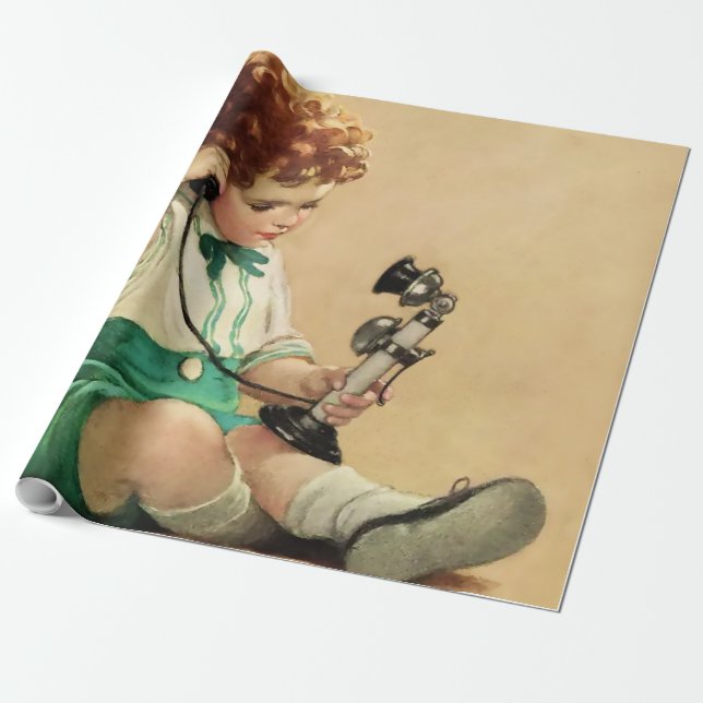 Telephone by Jessie Willcox Smith Wrapping Paper (Unrolled)